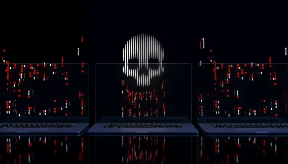 Écran d’ordinateur affichant une alerte liée aux cyberattaques et rançongiciels visant les PME